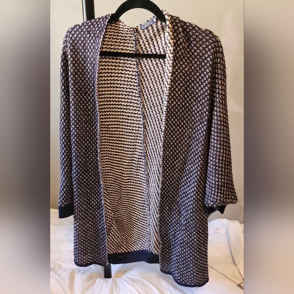 Bershka Knitwear Sz Small  Black and Cream Houndstooth Wool Alpaca Blnd Cardigan